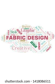 Fabric Design word cloud. Wordcloud made with text only.