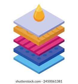 Fabric diaper icon isometric vector. Adult care. Elastic soft