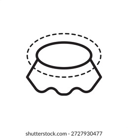 Fabric drape tester icon symbolizing textile quality analysis and garment fall, representing drape meters, apparel silhouette evaluation, fabric stiffness testing, and mechanical textile engineering.