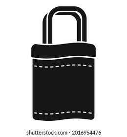 Fabric eco bag icon simple vector. Reusable cloth. Handle cotton