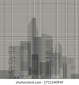 Fabric effect, metropolis. Vector design