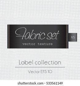 Fabric elegant black tag illustration label template on white textile