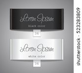 Fabric elegant tag illustration label template black and white color and size