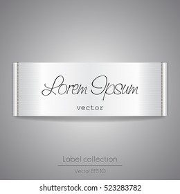 Fabric Elegant Tag Illustration Label Template White Color