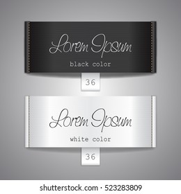 Fabric Elegant Tag Illustration Label Template Black And White Color And Size
