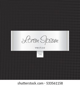 Fabric Elegant White Tag Illustration Label Template On Black Textile