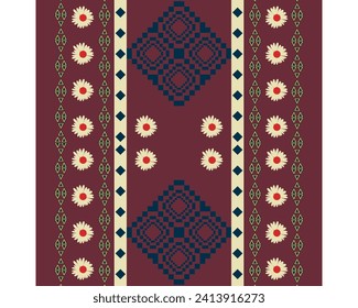 fabric ethnic embroidery geometric textile fabric border design for fabric print, rugs, clothing, sarong, scarf, wrap, embroidery, print, curtain, carpet, wallpaper, wrapping, Batik, Aztec
