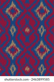 Fabric ethnic Indian style. Ethnic ikat seamless pattern in tribal. Design for background, wallpaper, illustration, fabric, clothing, carpet, textile, batik, embroidery.