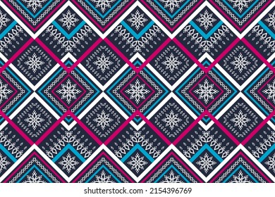 Arte de patrones étnicos de tela. Patrón geométrico étnico sin costuras en las tribus. La decoración de las flores. Diseño para fondo, papel pintado, ilustración vectorial, tela, ropa, alfombra, textil, batik, bordado.