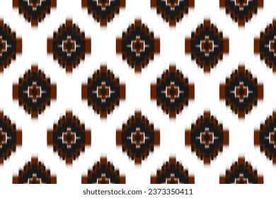 Fabric ethnic pattern art. Ikat seamless pattern in tribal. American, Mexican style. Design for background, wallpaper, illustration, fabric, clothing, carpet, textile, batik, embroidery.