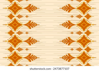 Fabric ethnic pattern art. Ikat seamless pattern in tribal. American, Mexican style. Design for background, wallpaper, illustration, fabric, clothing, carpet, textile, batik, embroidery.