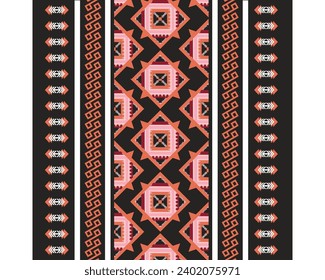 fabric ethnic pattern art . ethnic seamless pattern Background, Design for fabric, curtain, carpet, wallpaper, clothing, wrapping, Batik, vector illustration