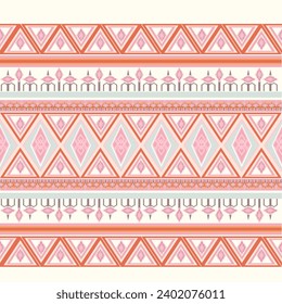 Gewebe ethnische Musterkunst . ethnisch nahtlose Muster Hintergrund, Design für Stoff, Vorhang, Teppich, Tapete, Kleidung, Umhüllung, Batik, Vektorgrafik