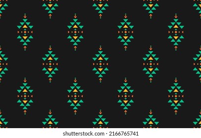 Fabric ethnic tribal pattern art. Ethnic geometric seamless pattern traditional. Design for background, wallpaper, illustration, fabric, clothing, carpet, textile, batik, embroidery.