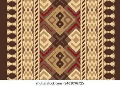 Fabric ethnic tribal pattern art. Ethnic ikat seamless pattern. American and Mexican style. Design for background, wallpaper, illustration, fabric, clothing, carpet, textile, batik, embroidery.