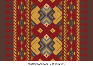 Tela de arte de patrón étnico tribal. Patrón sin fisuras de ikat étnico. Americano y mexicano. Diseño de fondo, Fondo de pantalla, ilustración, tela, ropa, alfombra, textil, batik, bordado.