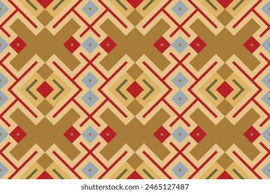 Fabric ethnic tribal pattern art. Ethnic ikat seamless pattern. American and Mexican style. Design for background, wallpaper, illustration, fabric, clothing, carpet, textile, batik, embroidery.