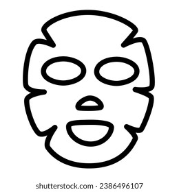 Fabric face mask icon. Skin care line icon. Outline signs for skincare products property. Editable Stroke. Vector Illustration 