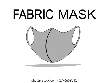 The fabric face mask isolated on white background protect viruses or dust and allergy.