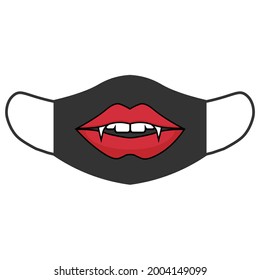 Máscara de tela con tapones de vampiro para Halloween