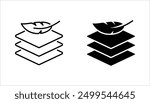 fabric with feather filler icon set, high comfort structure, less weight, vector illustration on white background