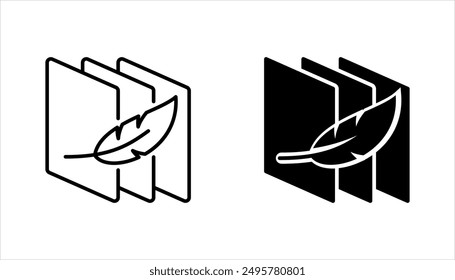 Tela con el sistema del icono del relleno de la pluma, estructura de la alta comodidad, menos peso, Ilustración vectorial en el fondo blanco