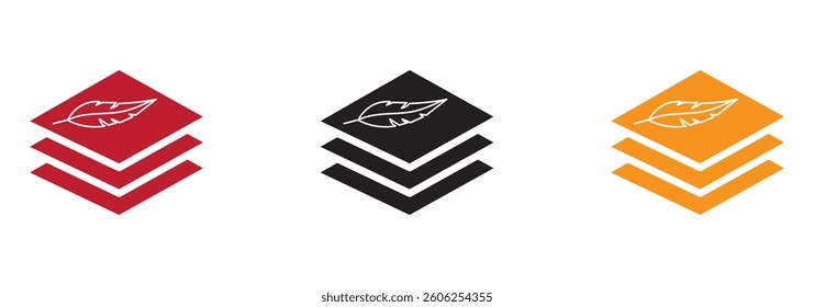 fabric with feather filler icon set, high comfort structure, less weight, vector illustration on white background