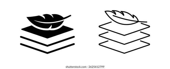 fabric with feather filler icon vector.