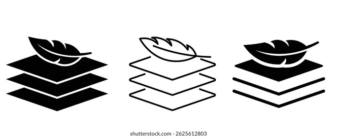 fabric with feather filler icon vector.