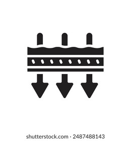 Fabric Features Breathable Filled Icon Vector Illustration