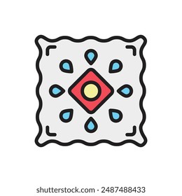 Fabric Features Decorative Textile Icon Vector Illustration