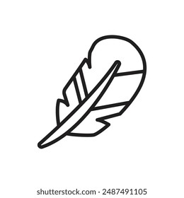 Fabric Features Feather Outline Icon Vector Illustration