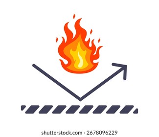 Ilustración vectorial de iconos rellenos ignífugos