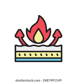 Fabric Features Fireproof Icon Vector Illustration