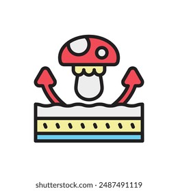 Fabric Features Fungi Icon Vector Illustration