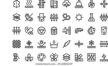 Fabric features icons High-Quality Vector Icons Collection with Editable Stroke. Ideal for Professional and Creative Projects.