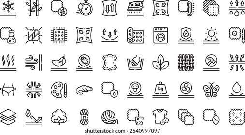 Fabric features icons . High-Quality Vector Icons Collection with Editable Stroke. Ideal for Professional and Creative Projects.