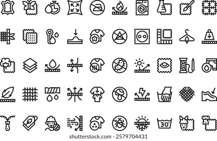 Fabric features icons High-Quality Vector Icons Collection with Editable Stroke. Ideal for Professional and Creative Projects