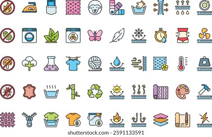 Fabric features icons High-Quality Vector Icons Collection with Editable Stroke. Ideal for Professional and Creative Projects.