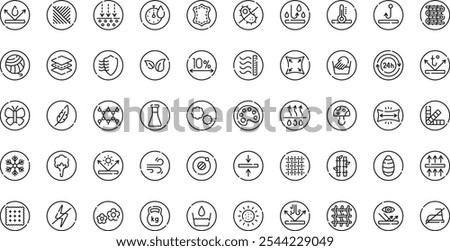 Fabric features icons High-Quality Vector Icons Collection with Editable Stroke. Ideal for Professional and Creative Projects.