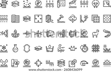 Fabric features icons High-Quality Vector Icons Collection with Editable Stroke. Ideal for Professional and Creative Projects