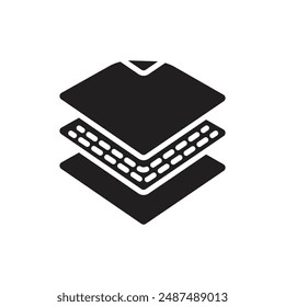 Fabric Features Layers Filled Icon Vector Illustration