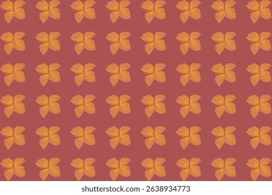 The fabric features a repeating pattern of yellow-orange floral motifs on a red background.