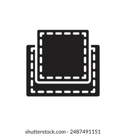 Fabric Features Stitches Filled Icon Vector Illustration