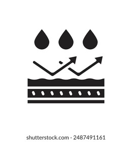 Fabric Features Waterproof Filled Icon Vector Illustration