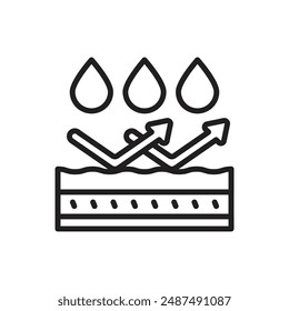 Fabric Features Waterproof Outline Icon Vector Illustration