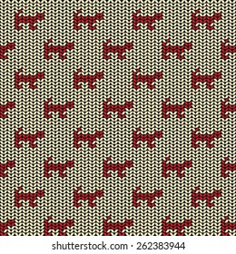 Fabric flat line background seamless pattern with silhouette of cat or tiger