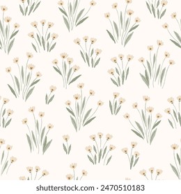 Estampado floral de tela. Archivo de patrón floral sin costura para el textil, Fondo de pantalla, papelería, póster, diseño de tarjeta. Fondo de Vector repetido