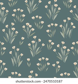Fabric floral print. Seamless floral pattern file for textile, wallpaper, stationery, poster, card design. Repeating vector background