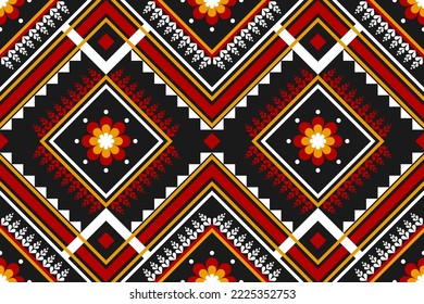 Fondo del patrón de flor de tejido. Patrón geométrico étnico oriental sin fisuras tradicional. Diseño para papel pintado, ilustración, tela, ropa, alfombra, textil, batik, bordado.